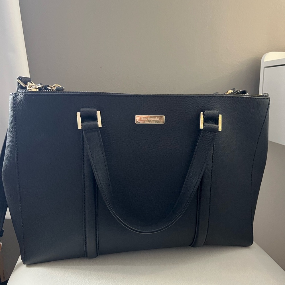 Kate Spade Black Leather Tote Bag